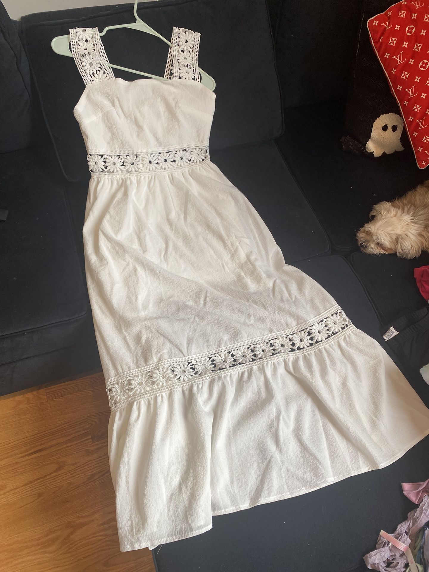 White Linen dress, SHEIN, XS, Size 2