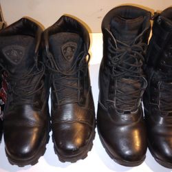 Men's Boots Size 13 One Pair Only Worn For 30 Days And Very Good Condition Both Pair Upper Leathers Bottom Rubber Sole Safety Type Toe Not Steel Toe B
