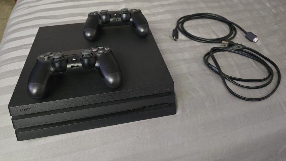 Sony PS4 Pro With Two Factory Game Controllers