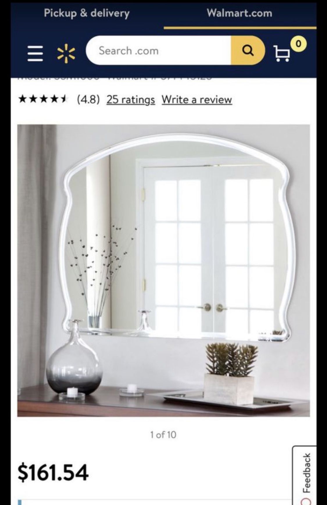 Frameless Wide Wall Mirror