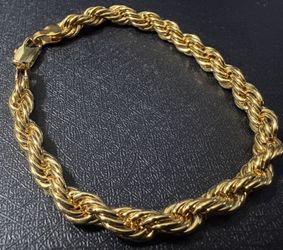 8" Yellow 14K Gold-Plated Rope Bracelet