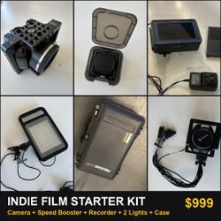 Indie Film Starter Kit: Blackmagic Micro Cinema, Speed Booster, Ninja, 2 Lights, Pelican