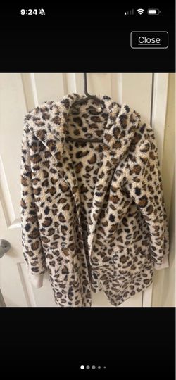 Leopard Print Fuzzy Teddy Coat