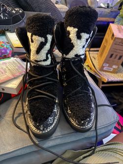 Black, Brown and White Winter Boots