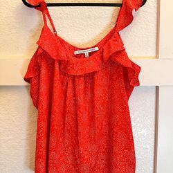 Collective Concepts | Medium | Women Blouse | Sleeveless | Red With White Polka Dots 