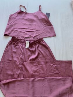 Auden Pink Satin Pajama Set Size