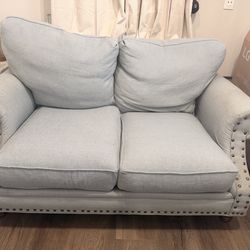 Free Blue Raymour and Flanigan LoveSeat