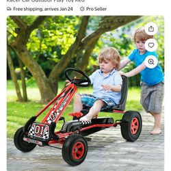 Costway 4 Wheels Kids Ride On Pedal Powered Bike Go Kart Racer Car Outdoor Play Toy Re