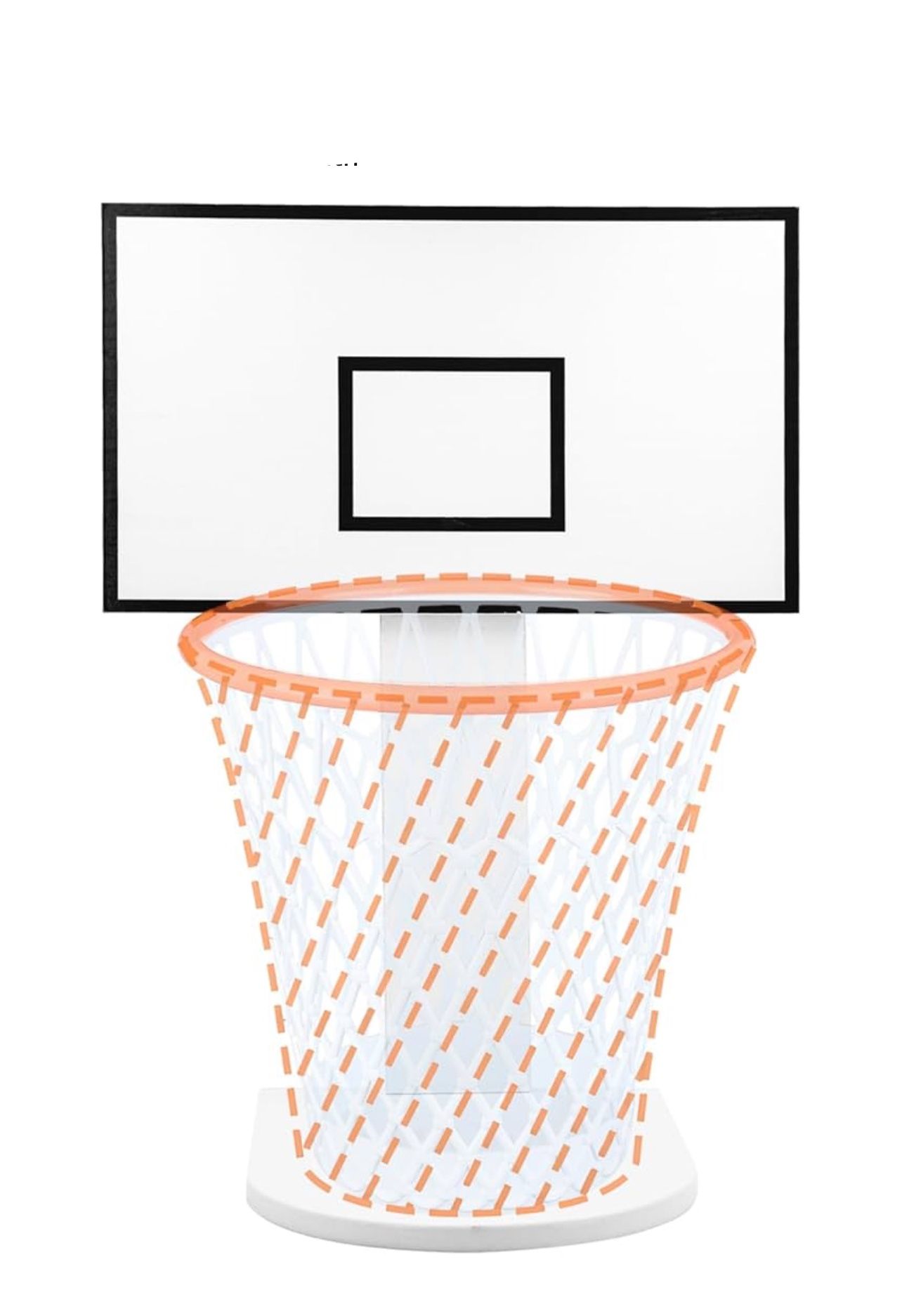 LXURY Basketball Hoop Trash Can, White Wood, Hoop Wastebasket for Home, Kitchen, Living Room, Bedroom, Office, Coffee Shop,