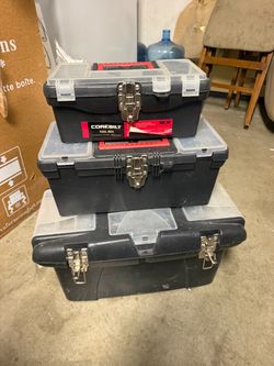 Set of 3 Plastic Tool Boxes