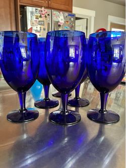 Blue wine glasses