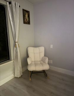 Soft White/ Cream Rocking Chair ( Nursery Rocking Chair)