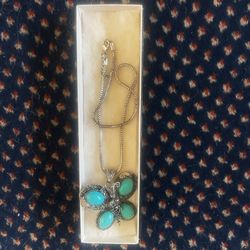 Turquoise Necklace Sterling Silver 