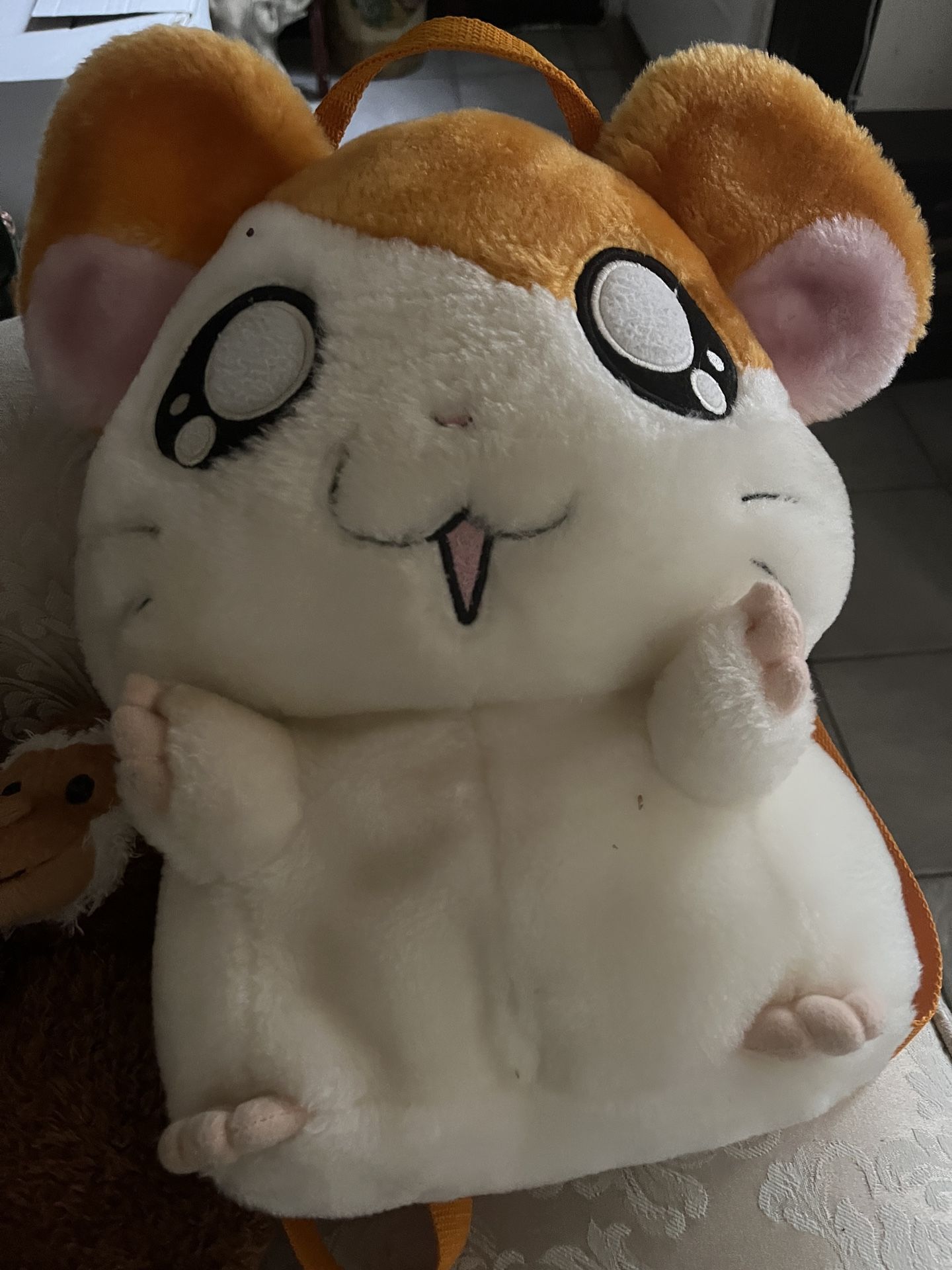 Vintage Hamtaro Plush Backpack Hamster Tottoko Anime Manga Betesh & monkey