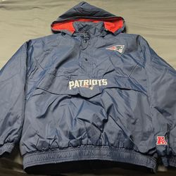 Men’s New England Patriots Pullover 3/4 Zip Jacket - Size Large 