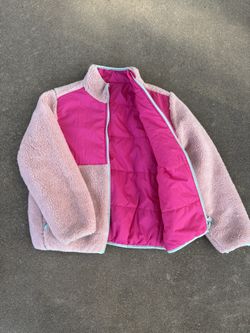 Girls Pink 10/12 Reversible Fleece Jacket