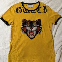 Gucci Angry Cat Embroidered T-Shirt 