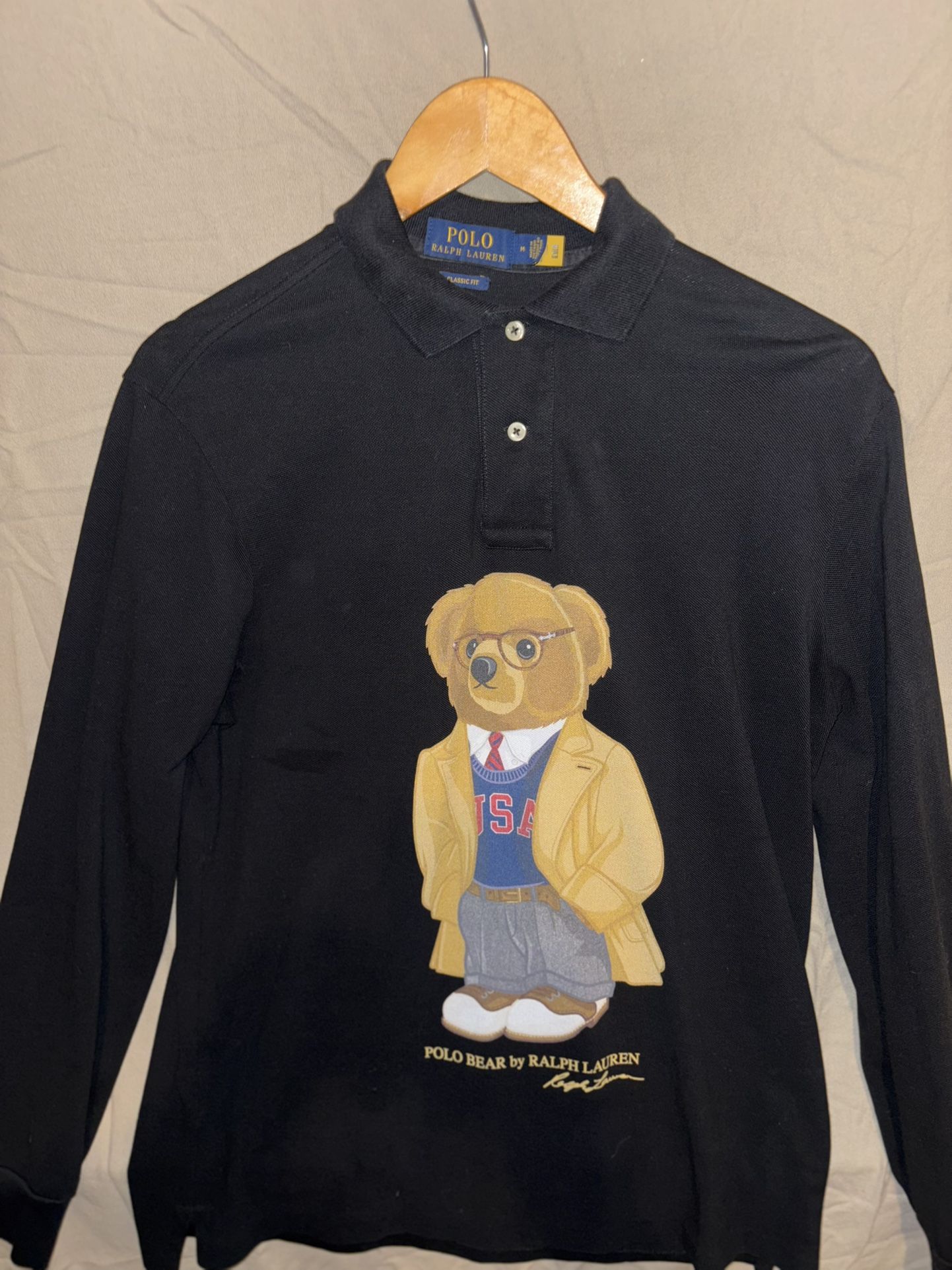 Polo Ralph Lauren Black Long Sleeve Polo Shirt.