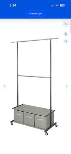 Clothing rack w/3 drawer bin  organizer