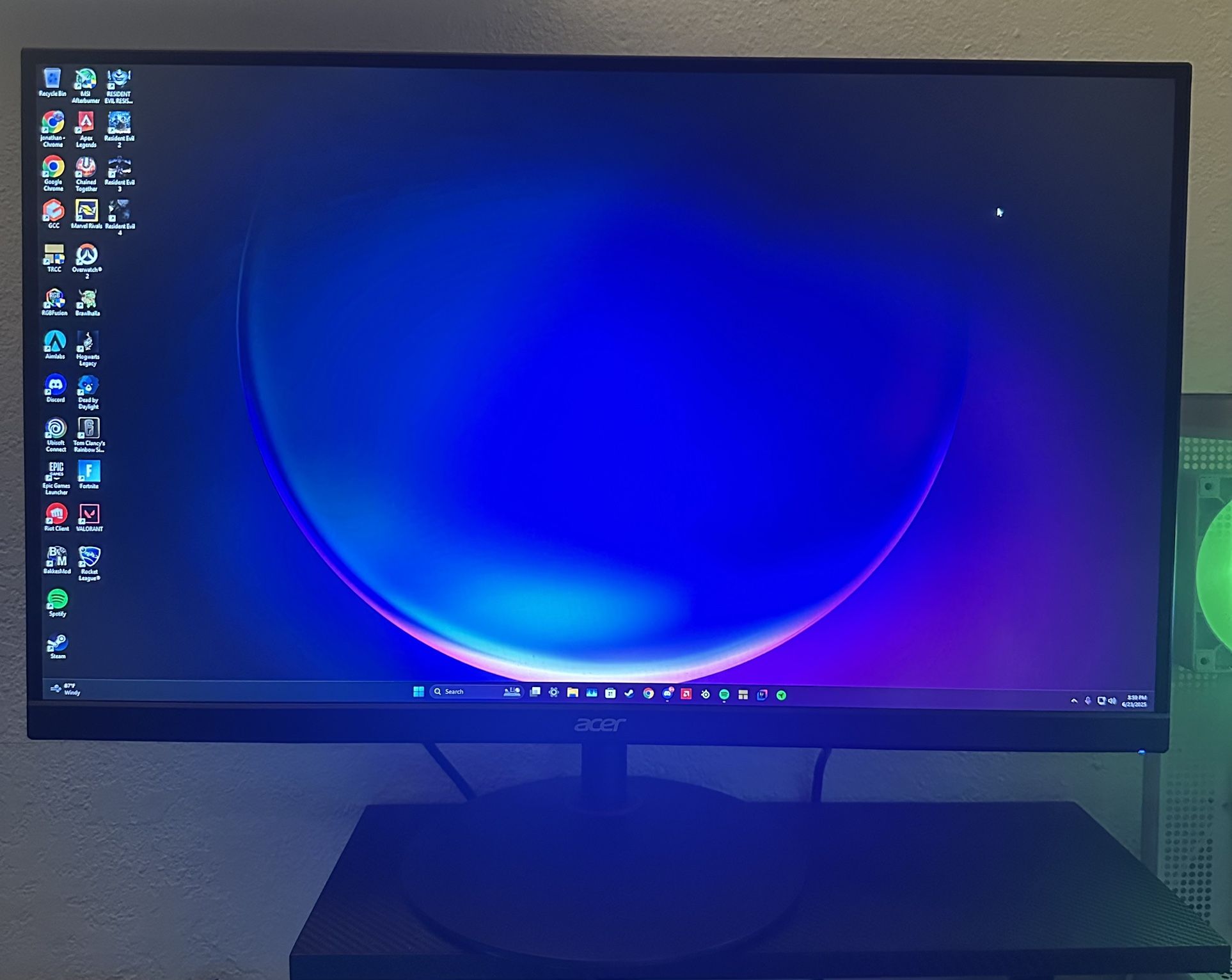 Acer 27" 240Hz 1440p 0.5ms Monitor