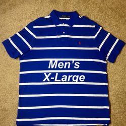 POLO / RALPH LAUREN / CLASSIC POLO Shirt / GOLF/ Casual / Mens X-Large XL / Brand New w/o Tags!! / Royal Blue & White