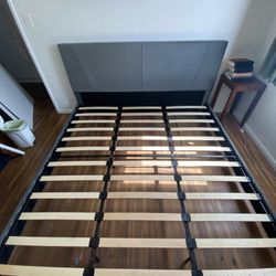 Fabric Upholstered King Bed Frame