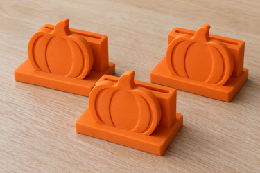 Pumpkin Photo Display Stands, Set of 3, Fall Desk and Place Card Holders, Custom Color