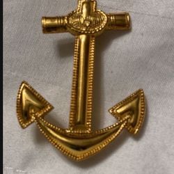 Vintage Naval 10K Gold Filled 1/20 Anchor Pin By Blackinton 1-7/16 Tall