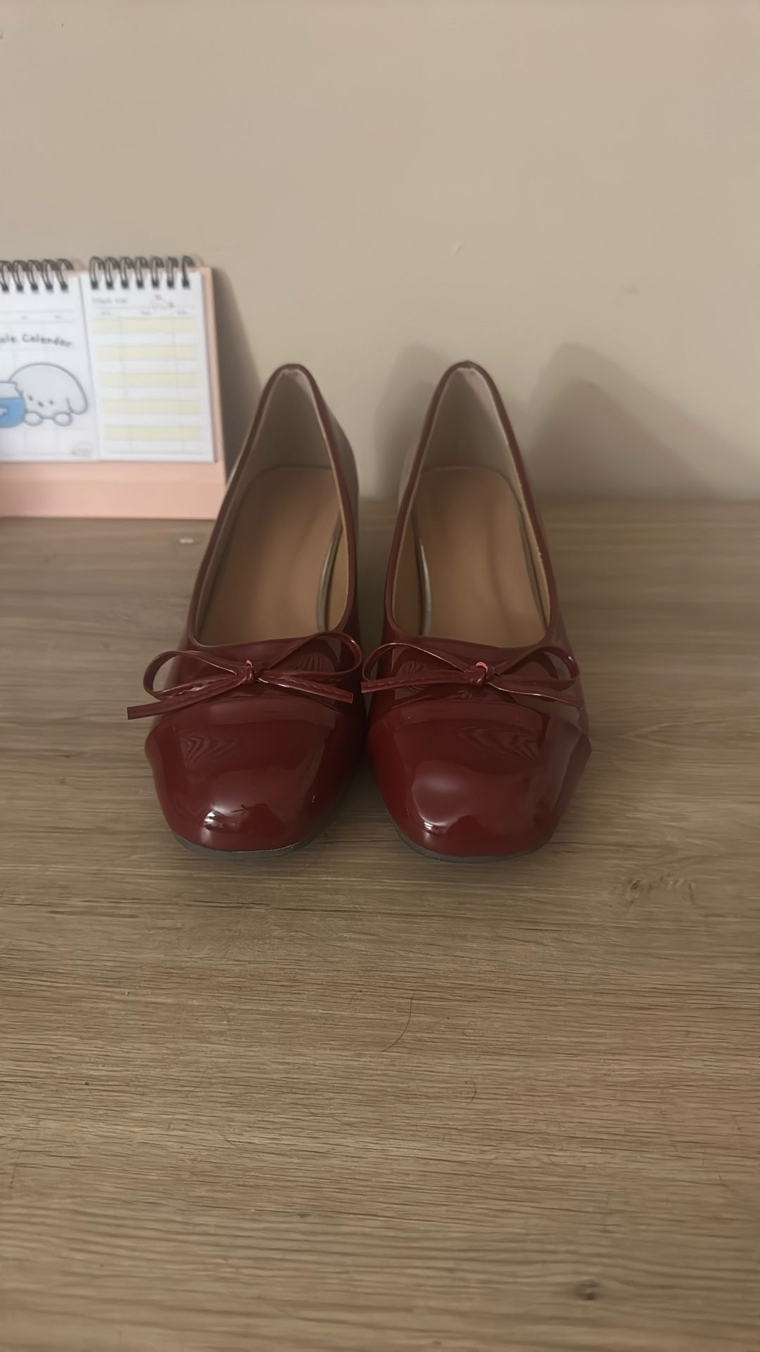 Red Small Heel Shoes