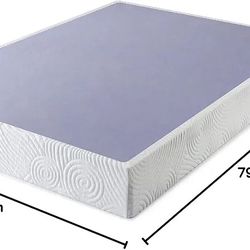 ZINUS **Collapsible** Queen 9" Metal Box Spring w/ Wood Slats