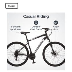 Schwinn Glenwood Hybrid Bike, 21 speeds, 700c wheel, black, mens style frame