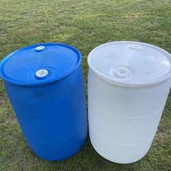 55 Gallon Plastic Barrel (2-Available)