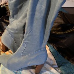 Maovii Denim Blue Thigh Boots