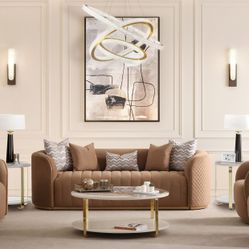 Ariana Gold/Caramel Velvet Loveseat