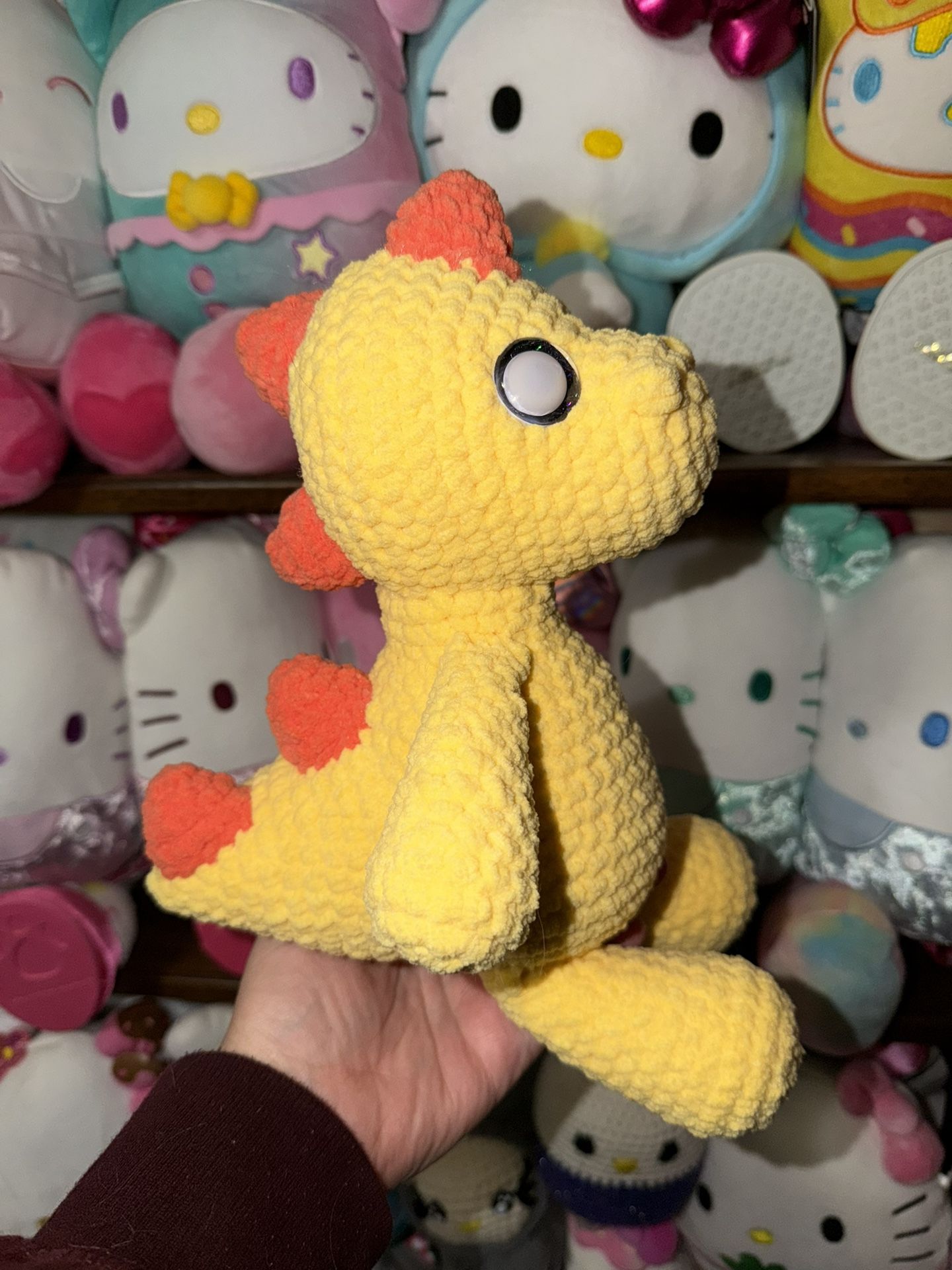 Candy Corn Zombie Dinosaur (Crocheted)