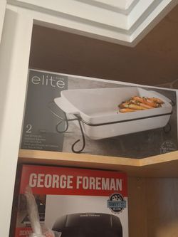 NEW Gibson Elite 15.5" Stoneware Bakeware with Metal Rack