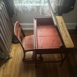 Vintage Small Desk and Chair 