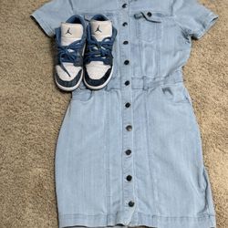 Air Jordan 1 LowGs “WASHED DENIM” With Size m Dress