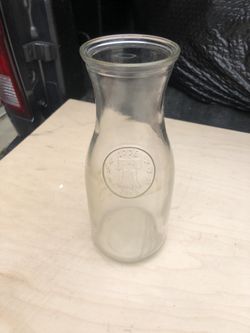 Vintage 1(contact info removed), Anchor Glass, Bicentennial Liberty Bell Clear Glass Milk Jar