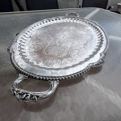 Antique Solid 925 Sterling Silver Tray 