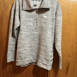 PINK Victoria's Secret Gray Quarter-Zip Sweatshirt
