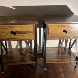 TWO Black/Brown Nightstands 