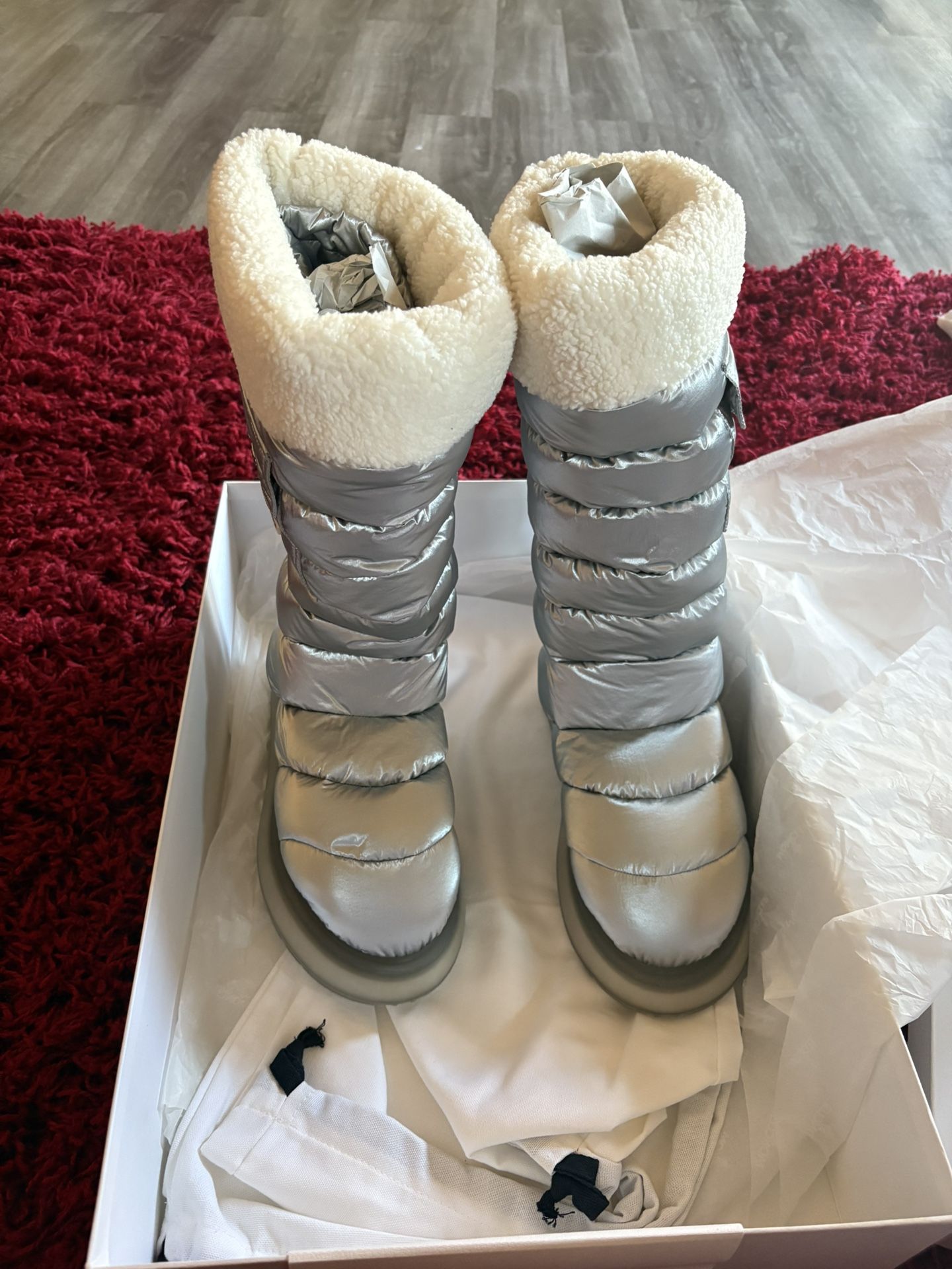 Monclear Silver Snow Boots 