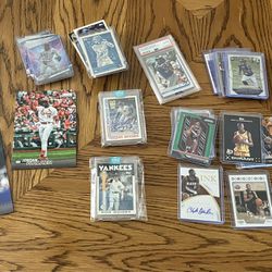 Sport Card Collection 120 Baseball Basketball And Football Cards Rookies Autos Or Inserts