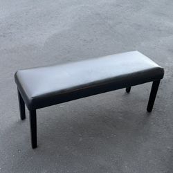 Black Leather Bench 