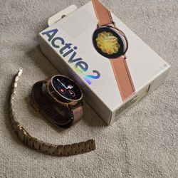 Unlocked Samsung Galaxy Watch Active 2 LTE 44MM Gold Stainless Steel - Link Bracelet