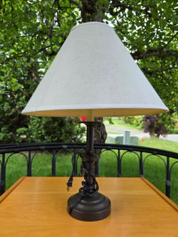Bronze Table Lamp with Cream Shade