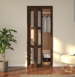 Bifold Closet Door with Frosted Glass Panels