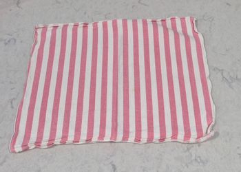 Pink and white striped cloth napkins, 6 count