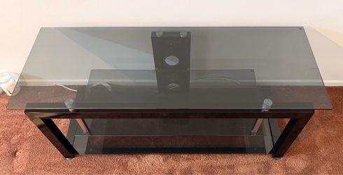 Black glass TV stand